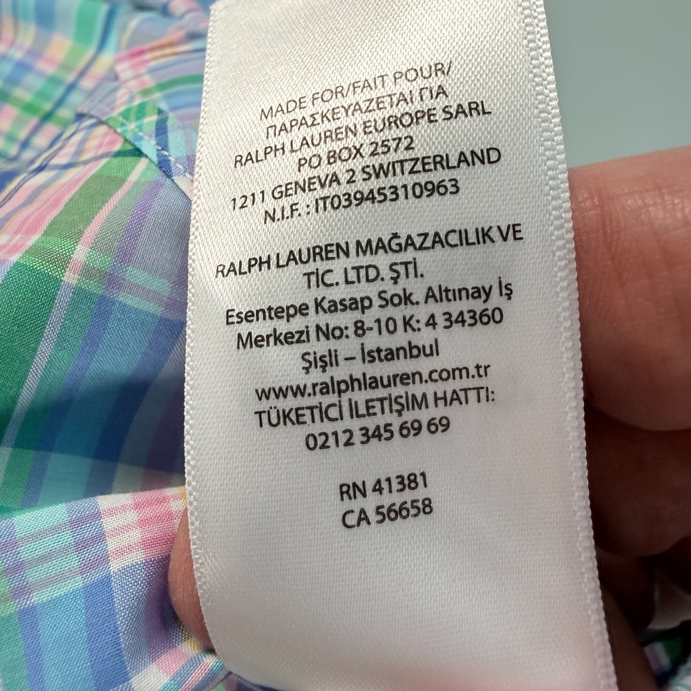 Ralph Lauren Stretch Shirt Mens M Multicolor Plaid Button Down Preppy - Picture 8 of 15